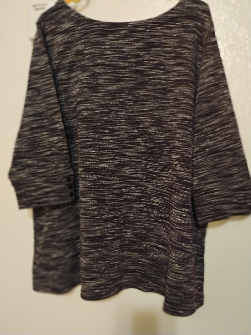 croft & barrow Black and Purple 💜 Marled Crewneck Sweater